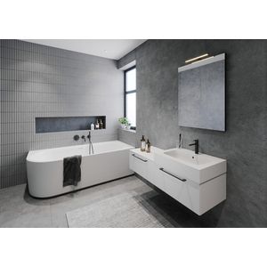 Ligbad Desire Corner links 184x84cm mat wit incl. badpoten + sifon