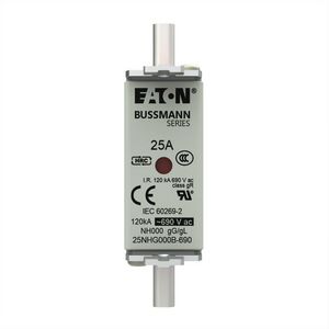 Zekering laagsp. 25A AC 690V NH000 gL/gG dubbele mel VVE=3