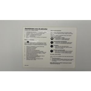 Sticker gebruiksaanwijzing Quinta NL 54814