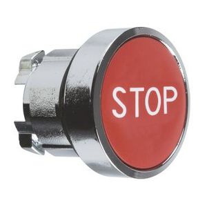 Drukknop Terugvering Ø22mm MarkeringSTOP" Rood chroom