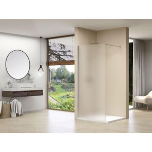 Inloopdouche vaste wand 1170-1190x2000mm 8mm gesatineerd glas chroom muurprofiel stabilisatiestang