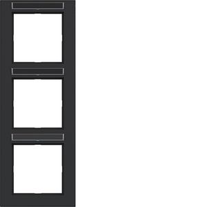 Afdekraam 3-voudig verticaal tekstveld A.1 nachtzwart mat