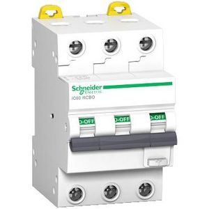 Aardlekautomaat 3-polig 10A 30mA C-karakteristiek 10kA Acti9 IC60