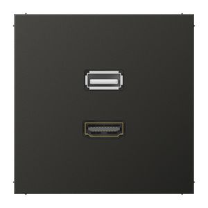 Afdekking antraciet voor HDMI/USB LS