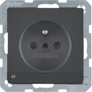 Wandcontactdoos penaarde led-orient. berker Q.1/Q.3/Q.7 antraciet
