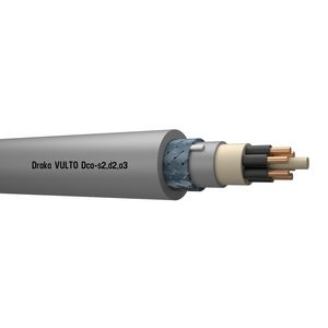 Haspel a 500m. VULTO VO-YMvKas Dca 0,6/1kV gy# 6x1,5/1,5mm² (zwart met wit geprinte nummering)