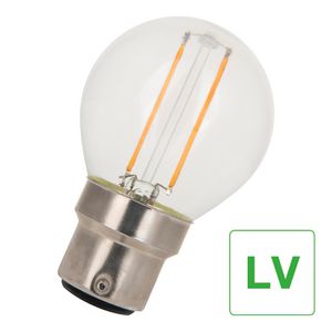 LED-lamp G45 FIL B22d 12V-24V AC/DC 2W 21W 200lm 827 helder