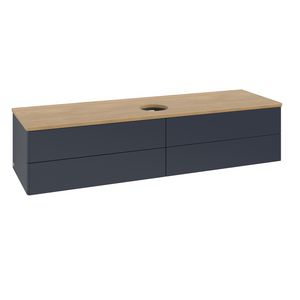 Wastafelonderkast Antao 1600x360x500mm Mid.Blue Matt Lacquer K25011HG