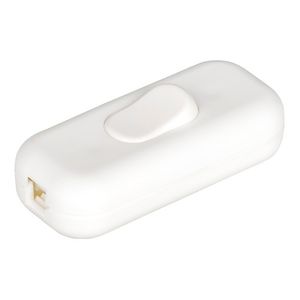 Snoerschakelaar 1-polig 250V 2A 60x26x15mm Wit VVE=10