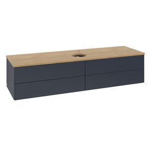 Wastafelonderkast Antao 1600x360x500mm Mid.Blue Matt Lacquer K25051HG