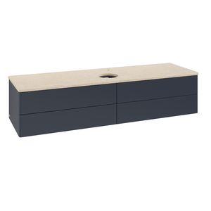 Wastafelonderkast Antao 1600x360x500mm Mid.Blue Matt Lacquer K25053HG
