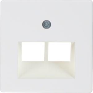 Centraalplaat v RJ-datacontactdoos 2-v polar wit glans