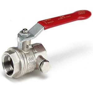 Kogelkraan S81 vernikkeld hendel met aftapgelegenheid  3/4"bn.
