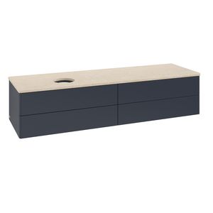 Wastafelonderkast Antao 1600x360x500mm Mid.Blue Matt Lacquer K26013HG