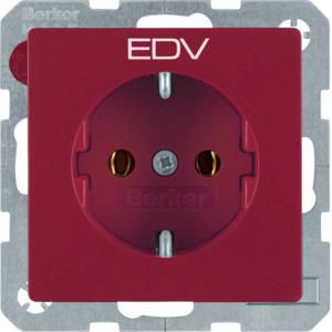 Wandcontactdoos opdruk SCHUKO rood fluweel Q.1