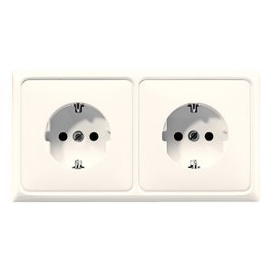 Wandcontactdoos wit 2-voudig voor wandgoot CD500