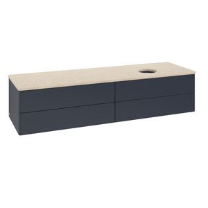 Wastafelonderkast Antao 1600x360x500mm Mid.Blue Matt Lacquer K27013HG