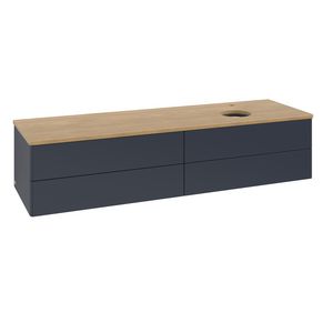 Wastafelonderkast Antao 1600x360x500mm Mid.Blue Matt Lacquer K27051HG