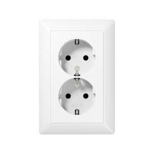 Wandcontactdoos alpin wit 2-voudig met R/A AS500