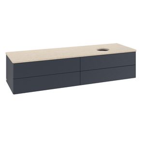 Wastafelonderkast Antao 1600x360x500mm Mid.Blue Matt Lacquer K27113HG