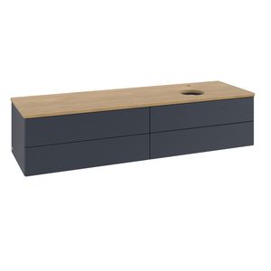 Wastafelonderkast Antao 1600x360x500mm Mid.Blue Matt Lacquer K27151HG