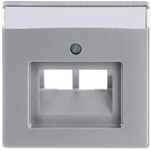 Centraalplaat afd v datadoos 2 x RJ45 f-aluzilver (1803-02-83)