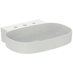 LINDA-X Wastafel 600X500X135mm + 3 kr.gat z.overl. gesl. Wit