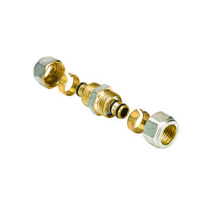 Koppeling messing recht 2 klem 16x16mm VVE=200