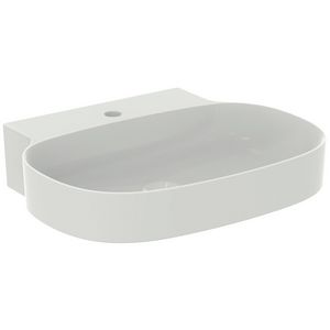 LINDA-X Wastafel 600X500X135mm+kr.gat z.overl. gesl. Silk WH