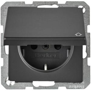 Wandcontactdoos RA aanraakveilig kd berker Q.1/Q.3/Q.7 antraciet