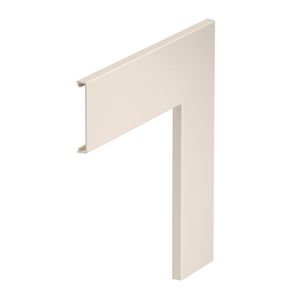 Deksel platte hoek, glad polyvinylchlorid creme wit 9001