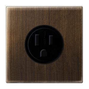 Wandcontactdoos LS messing antiek Us-Nema 15 A