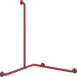 Hoekhandg. comb. douchestang 762x762x1090mm PLUS rood