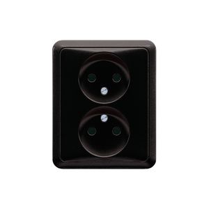 Wandcontactdoos zwart 2-voudig CD500