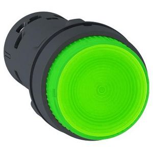 Drukknop Verlicht LED Terugvering,1NO 24V Groen Harmony XB7