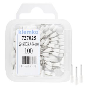 Kist a 100st. geisoleerde adereindhuls 0,50mm² Wit 8mm DIN