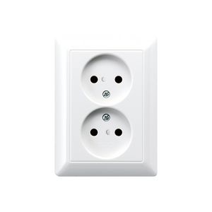 Wandcontactdoos alpine wit 2-voudig AS500