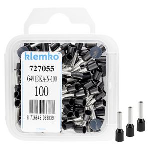 Kist a 100st. geisoleerde adereindhuls 1,50mm² Zwart DIN