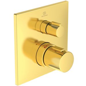Afbouwdeel c100 inb.therm. met stopkraan brushed gold (mat goudkleurig) A6956A2