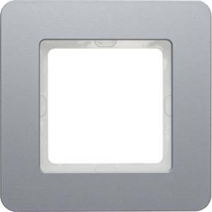 Afdekraam 1-v berker Q.7 aluminium gestraald