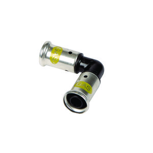 Kniekoppeling persaansluiting GAS 90° 1PKG 20x20mm kunststof