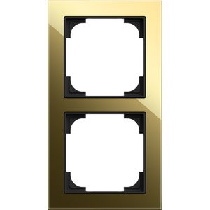 Afdekraam 2v art-glas zwart/goud