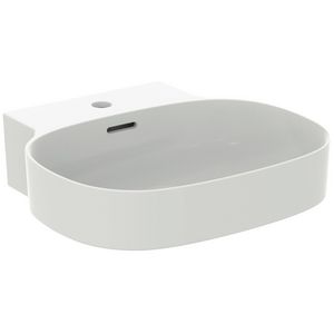 LINDA-X Wastafel 500X480X135mm kr.gat gleufov. gesl.Silk WH