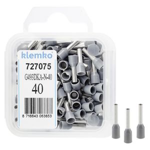 Kist a 40st. geisoleerde adereindhuls 4mm² Grijs 10mm DIN