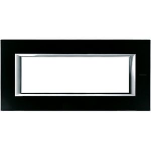 Afdekraam Nacht zwart glas recht 6 modulen Axolute