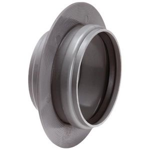 PVC manchet instortmof + flens/stootrand 125mm grijs
