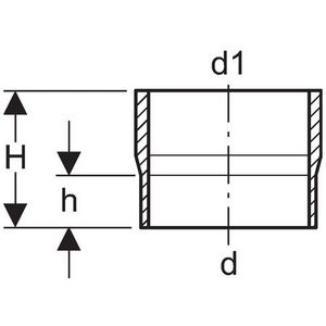 Polyethyleen (PE) gietijzer aansluitstuk 110/132mm