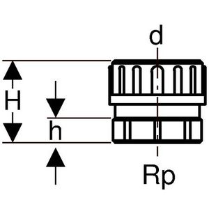 Polyethyleen (PE) aansluitstuk messing met koppeling/BI 56/2"