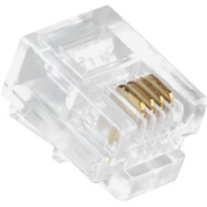 RJ11 connector plat/soepel (6/4)