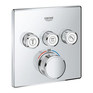 Grohtherm SMARTCONTROL afbouwdeel thermostaat met 3x omstel vierkant chroom